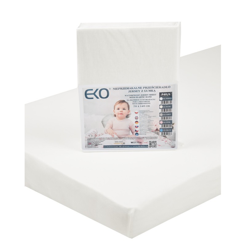 E-shop EKO Nepremokavá plachta L Jersey s gumou WHITE