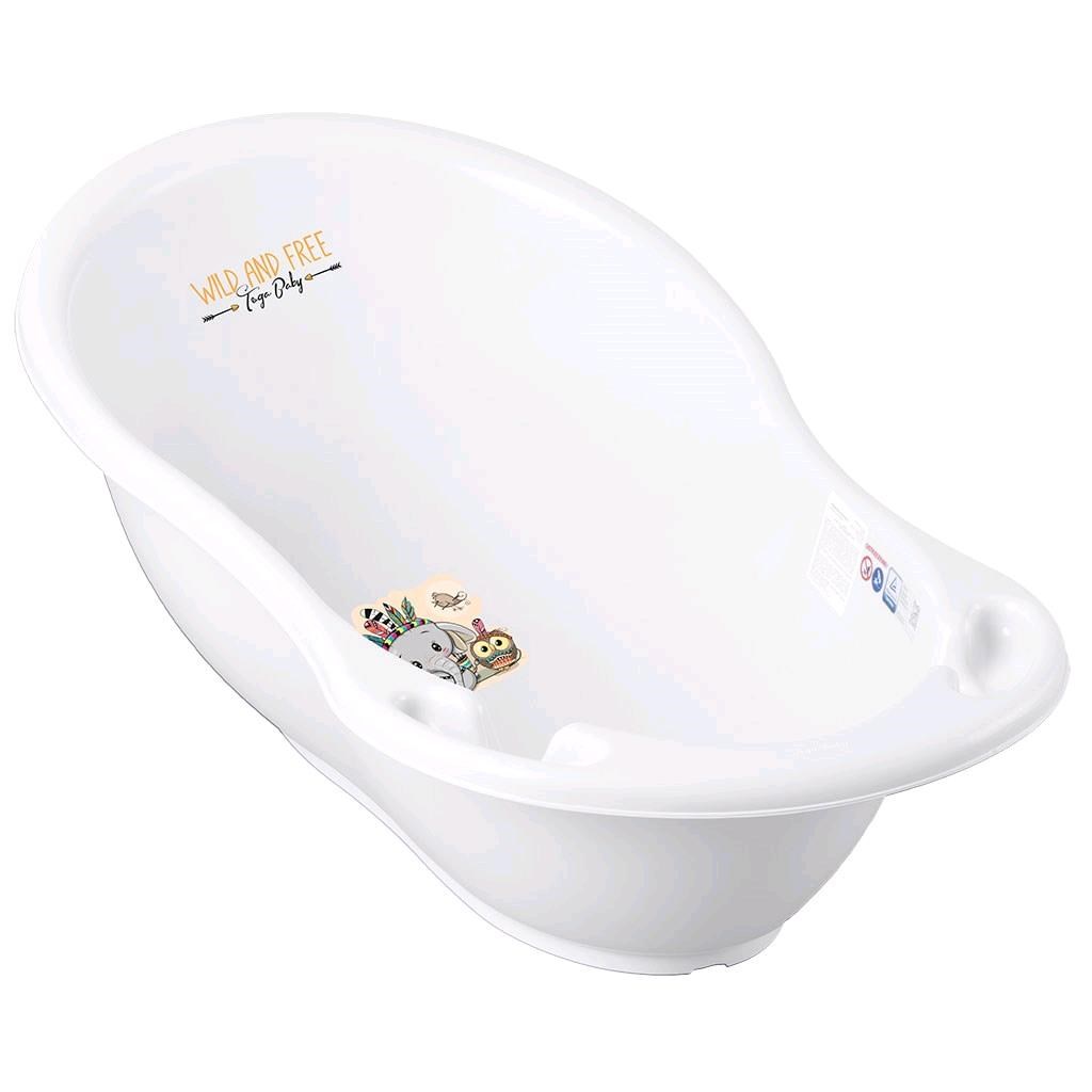 E-shop TEGA Anatomická vanička s výpusťou 86 cm Wild & Free sloník biela - 47319