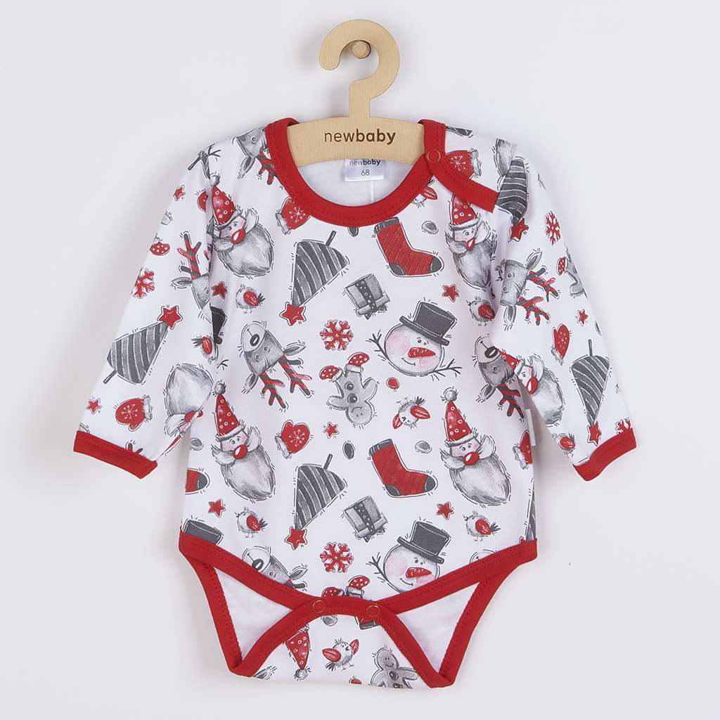 E-shop Dojčenské body s dlhým rukávom New Baby Christmas, 80 (9-12m) - 49756