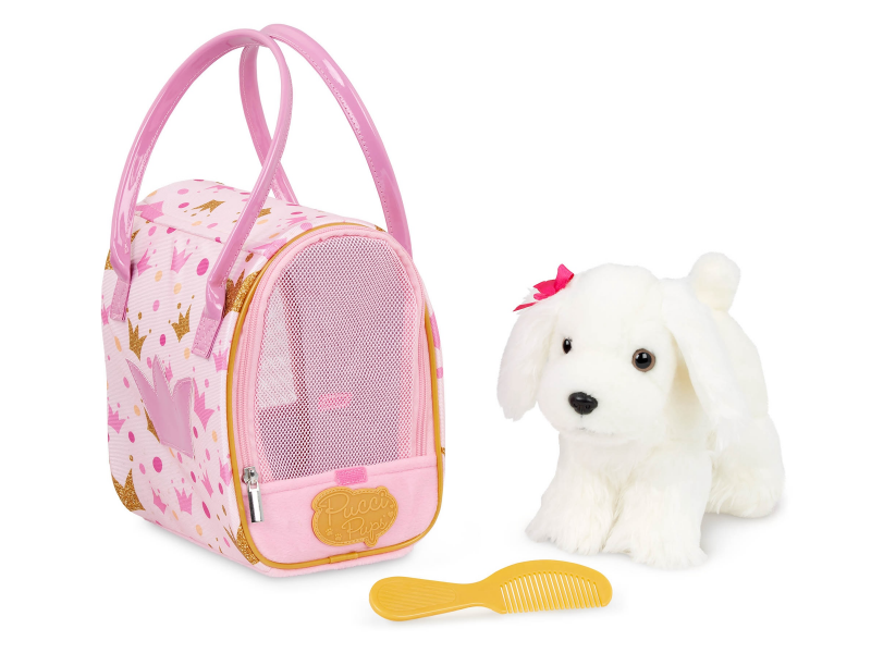 E-shop Pucci Pups Psík biely v taške Pink Crown Glam Bag