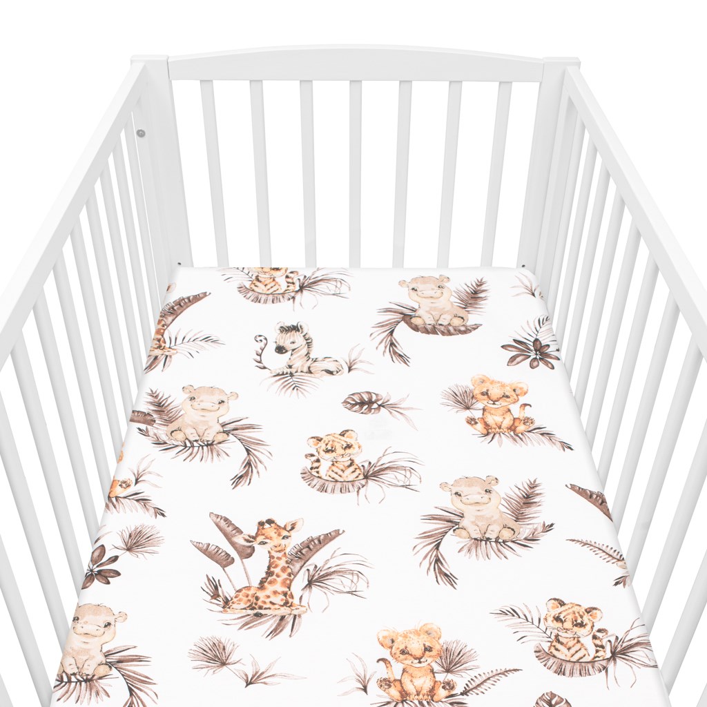 E-shop Bavlnené prestieradlo do postieľky New Baby Safari 120x60 cm - 56653