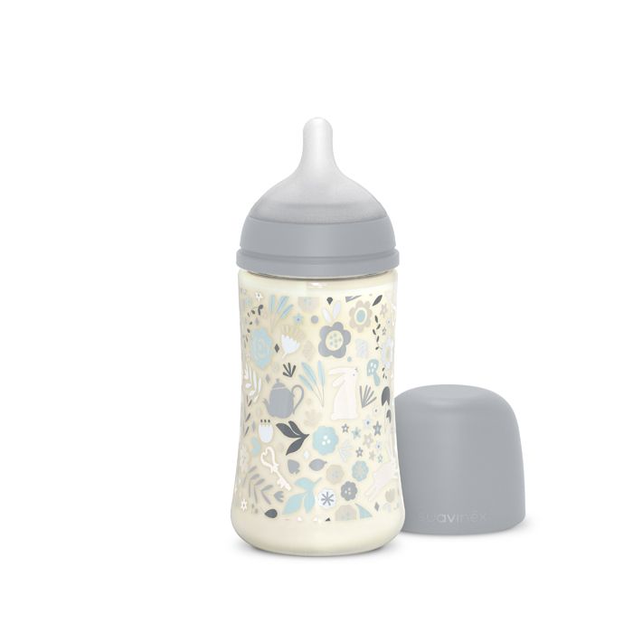 E-shop SUAVINEX | Dojčenská fľaša WONDERLAND 270ml FYZIOL PRŮTOK M - LIBERTY MODRÁ
