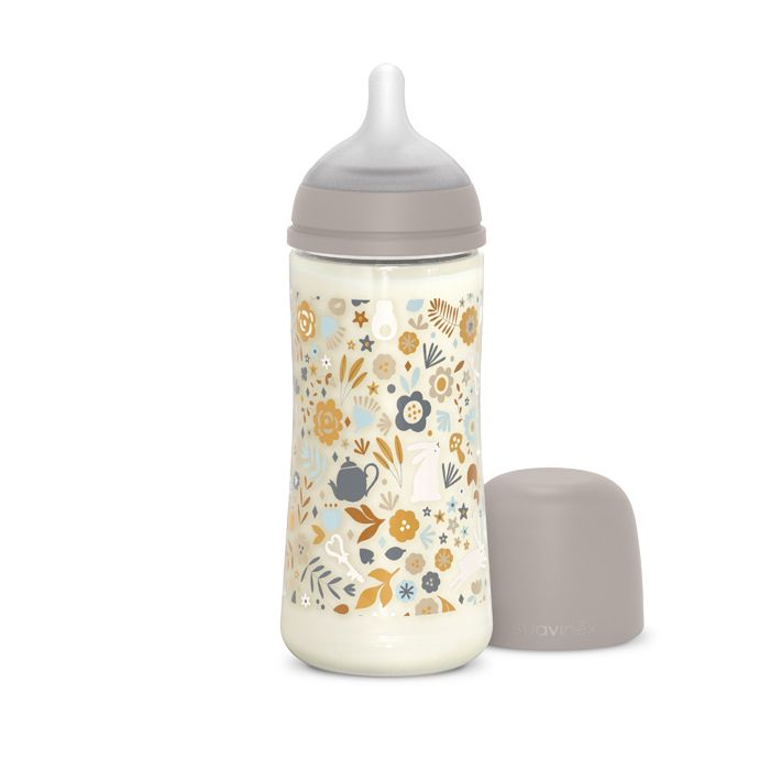 E-shop SUAVINEX | Dojčenská fľaša WONDERLAND 360ml FYZIOL PRŮTOK L - LIBERTY KRÉMOVÁ