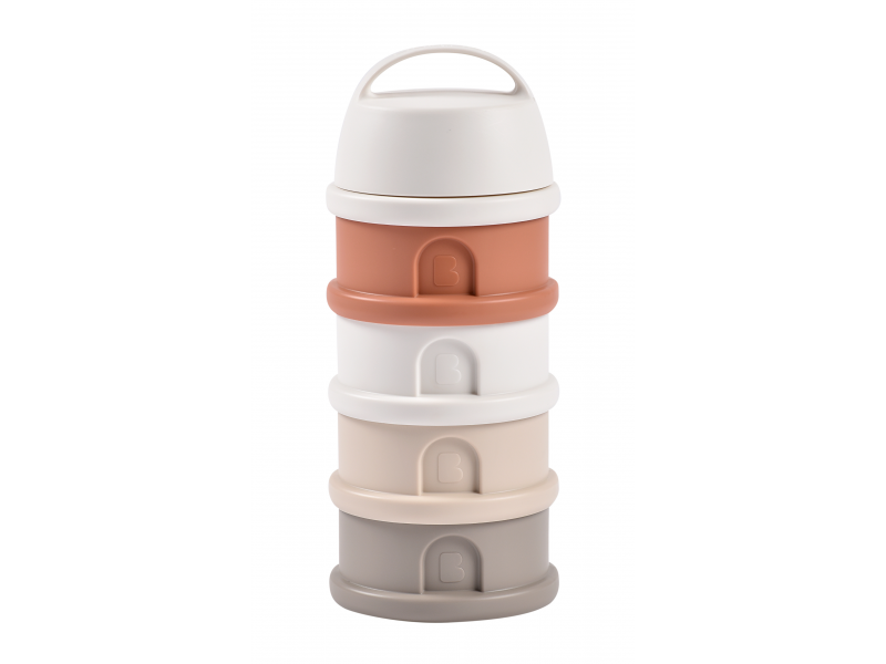 E-shop Beaba Súprava téglikov na sušené mlieko / desiatu Cotton White / Terracotta
