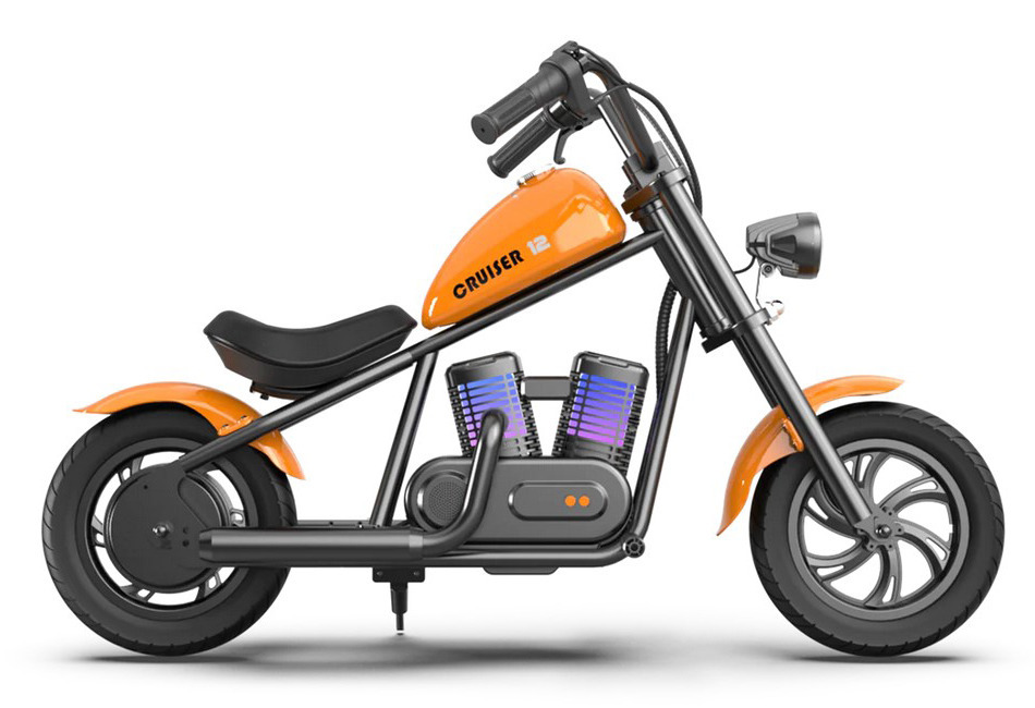 E-shop Hyper Gogo Pioneer C12 Detská elektrická motorka (Chopper) , 12" kolesá, oranžová
