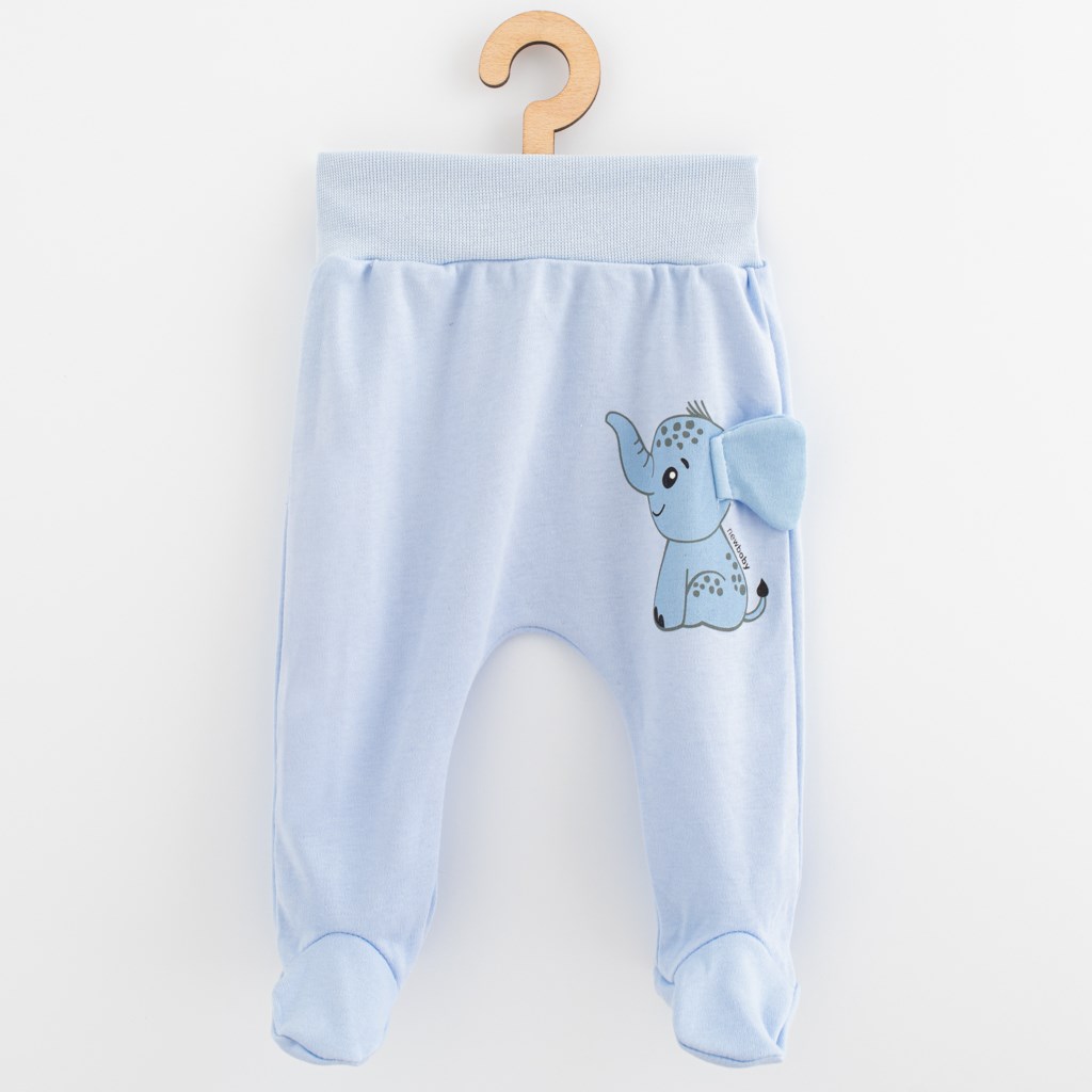 E-shop Dojčenské bavlnené polodupačky New Baby Happy Elephant blue, 74 (6-9m) - 56499