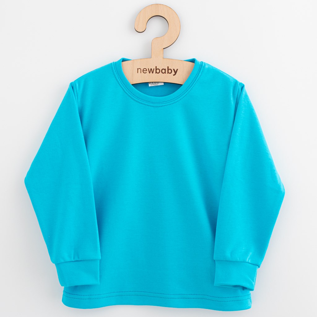 E-shop Detske bavlnené tričko s dlhým rukávom New Baby Kindergarten tyrkysové, 110 (4-5r) - 56852