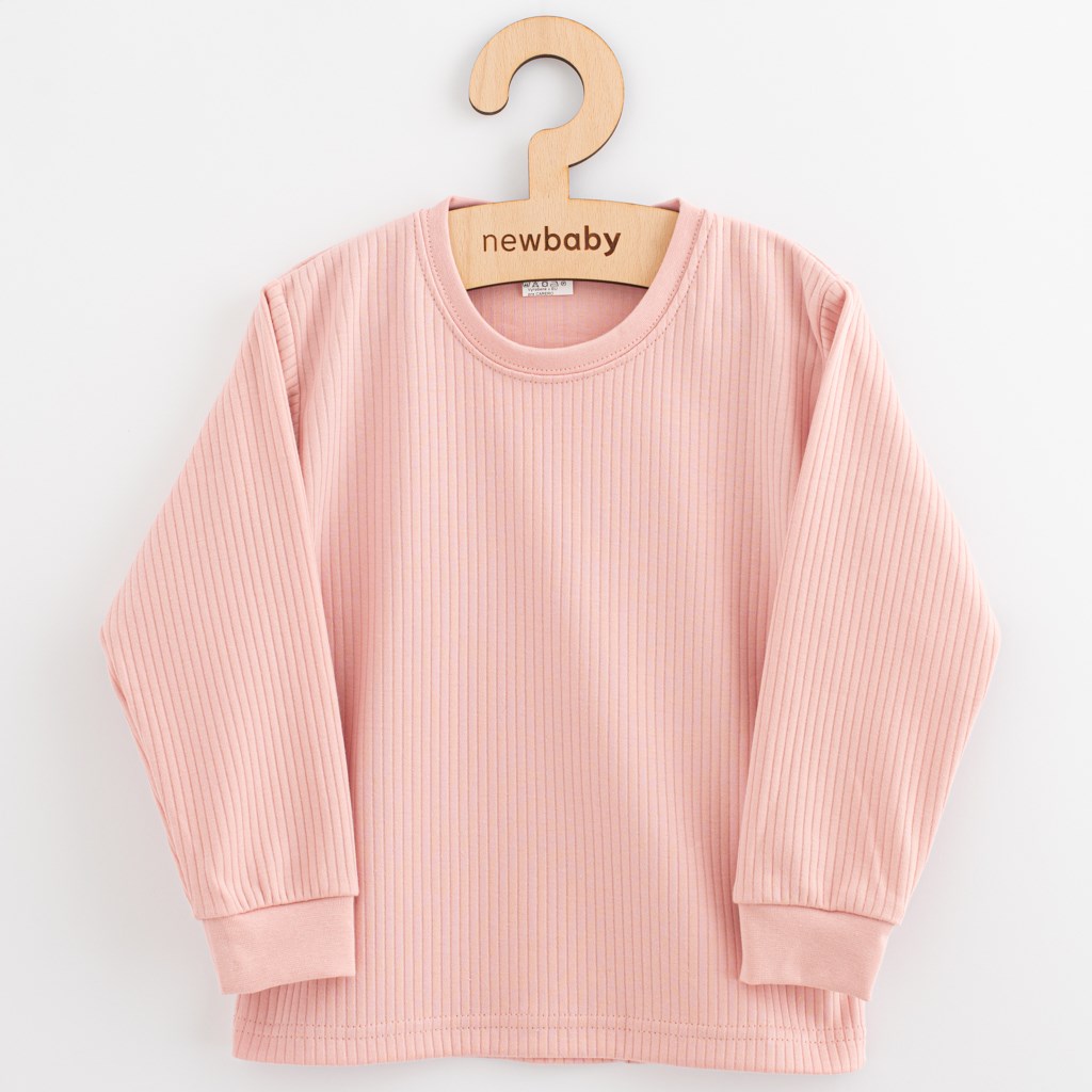 E-shop Detske bavlnené tričko s dlhým rukávom New Baby Kindergarten pudrovo ružové, 110 (4-5r) - 56854