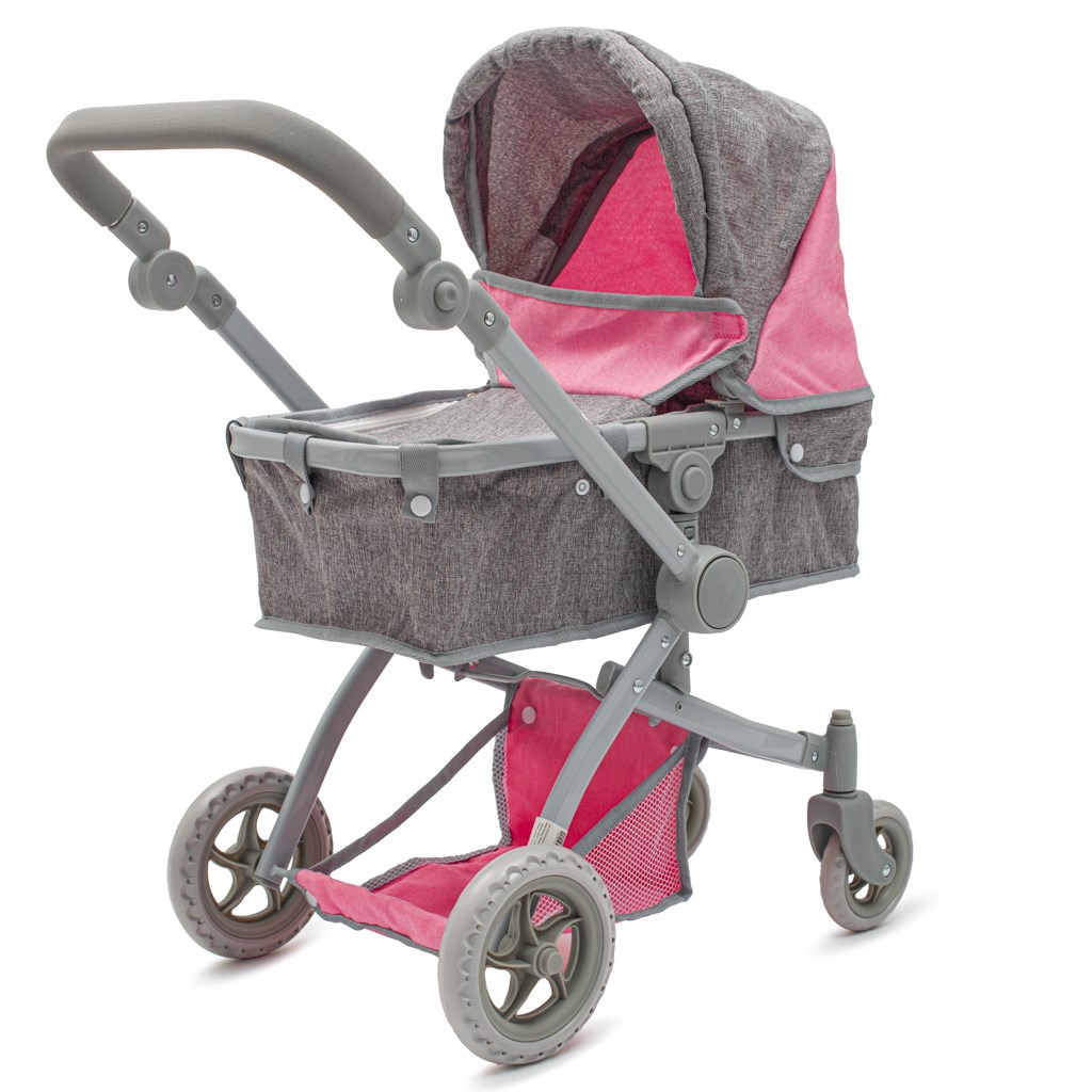 E-shop Kočík pre bábiky 2v1 Baby Mix Sophie pink-grey - 56090