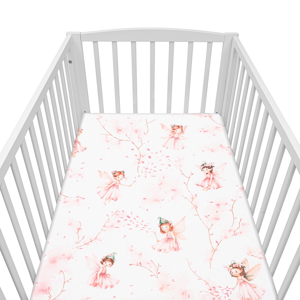 E-shop Bavlnené prestieradlo do postieľky New Baby Víly 120x60 cm - 56641