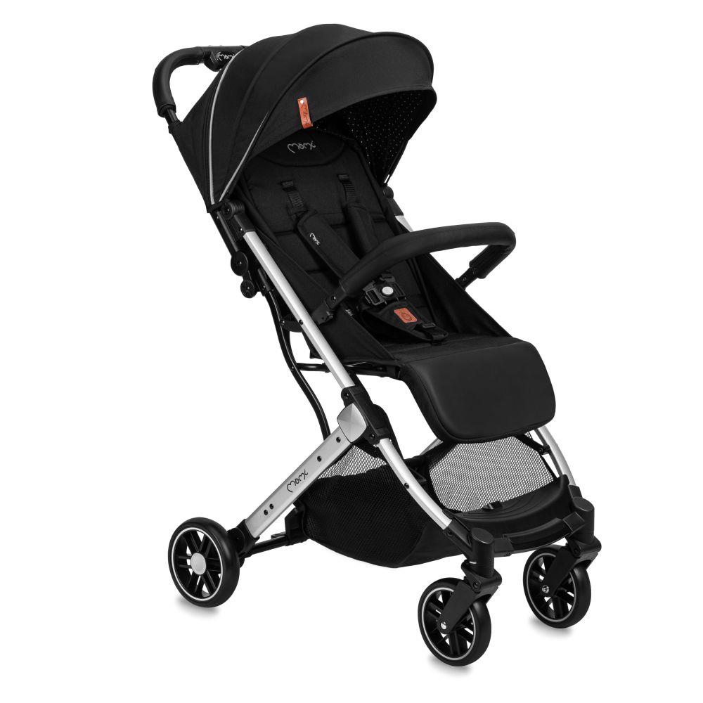 E-shop MoMi Športový kočík ESTELLE LIGHT, čierny so strieborným rámom
