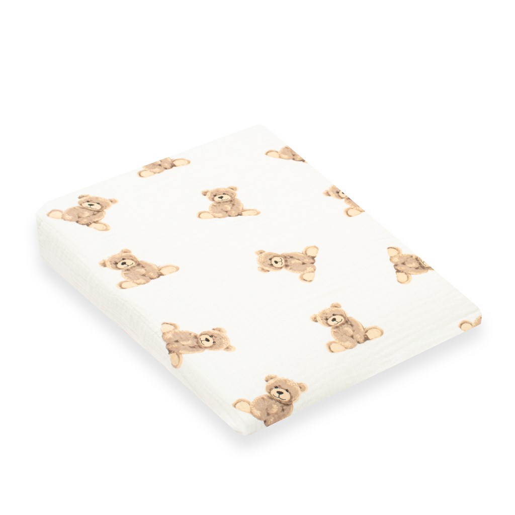 E-shop Mušelínový poťah na detský vankúš-klin New Baby STANDARD 30x37 cm bear - 56753