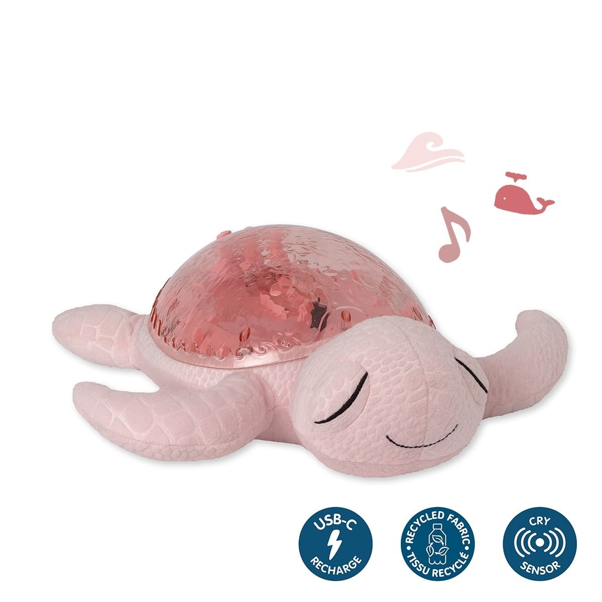E-shop Cloud b Cloud b® Tranquil Turtle™ - Nočné svetielko s melódiou, Korytnačka, ružová