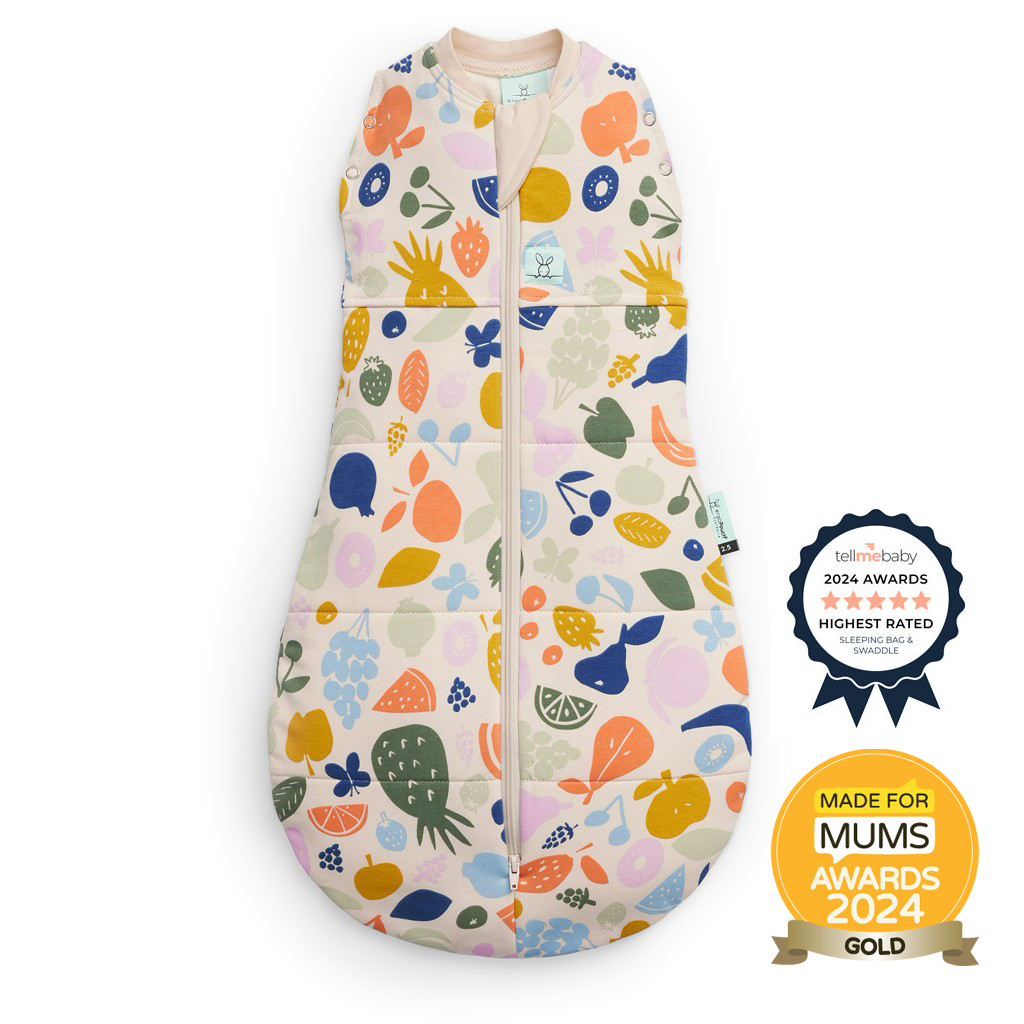 E-shop ERGOPOUCH Zavinovačka a vak na spanie 2v1 Cocoon Fruit Salad 3-6 m, 6-8 kg, 2,5 tog