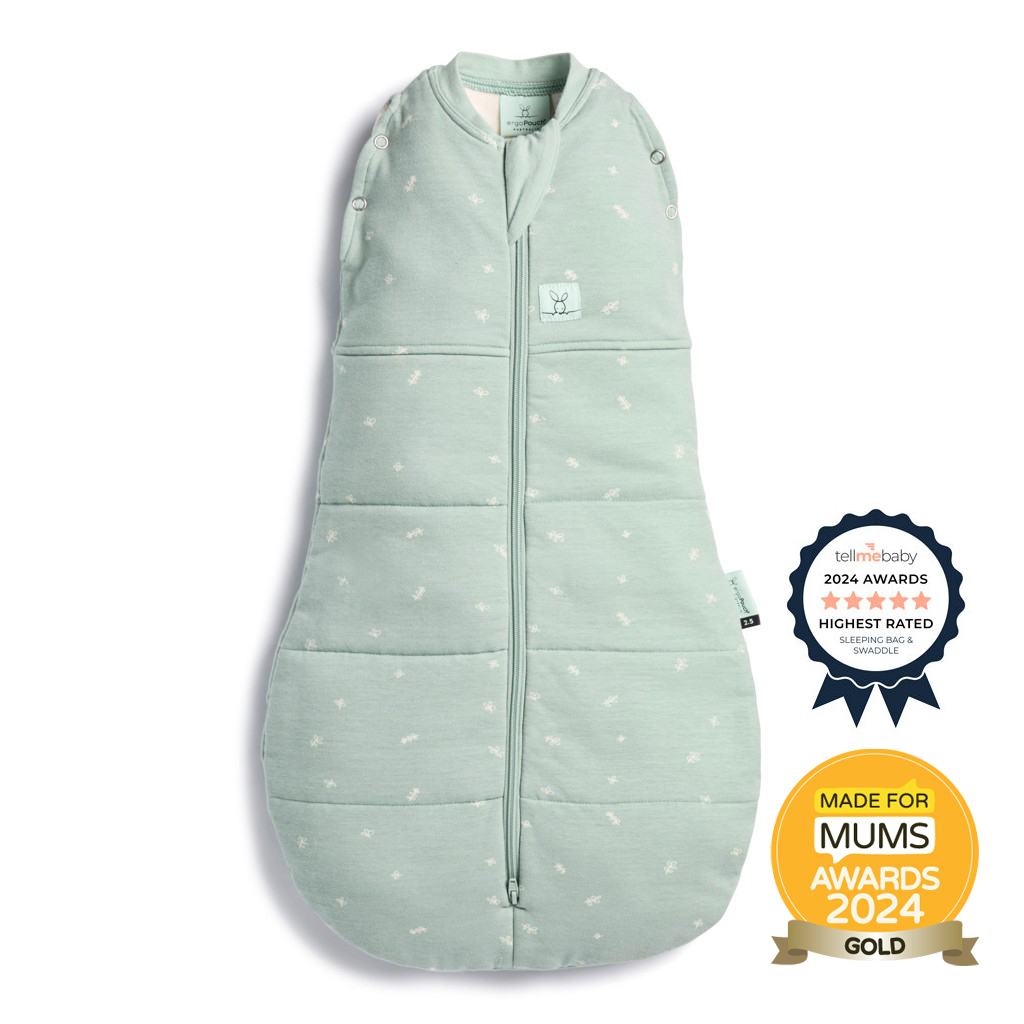 E-shop ERGOPOUCH Zavinovačka a vak na spanie 2v1 Cocoon Sage 0-3 m, 3-6 kg, 2,5 tog