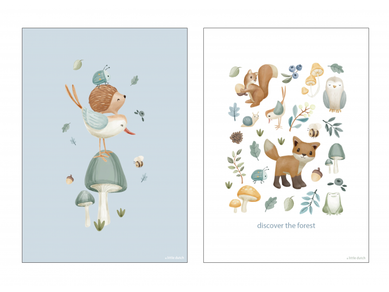 E-shop Little Dutch Plagát A3 Forest Wonders