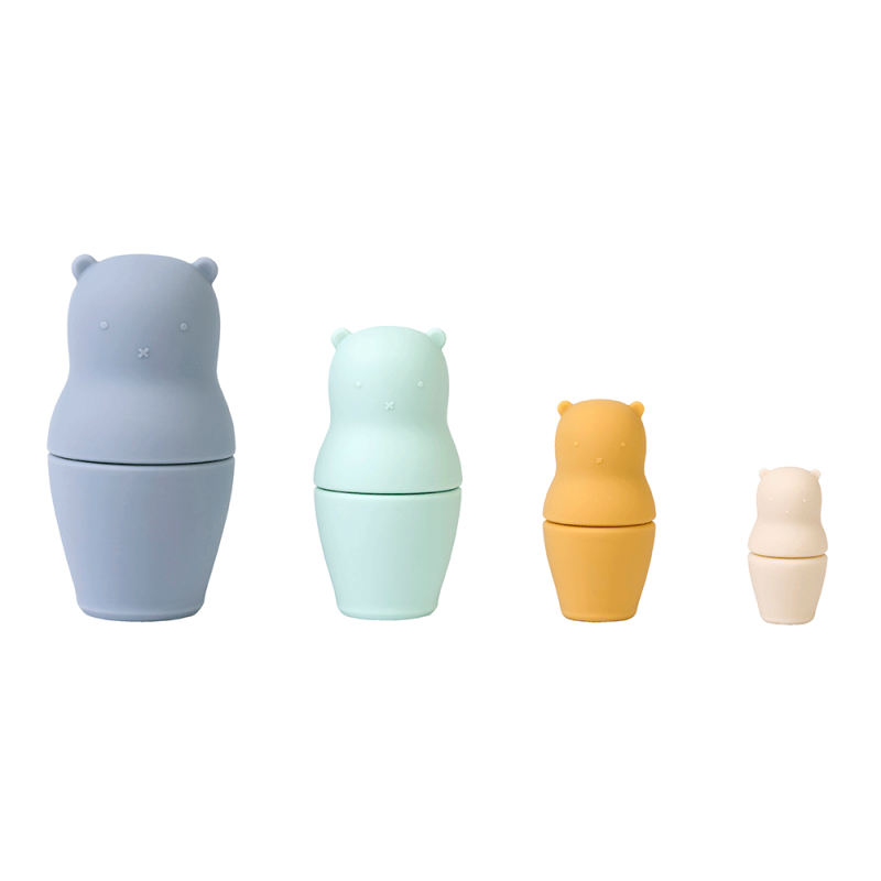 E-shop Saro Baby Didaktická silikónová Matrioška Mist Blue