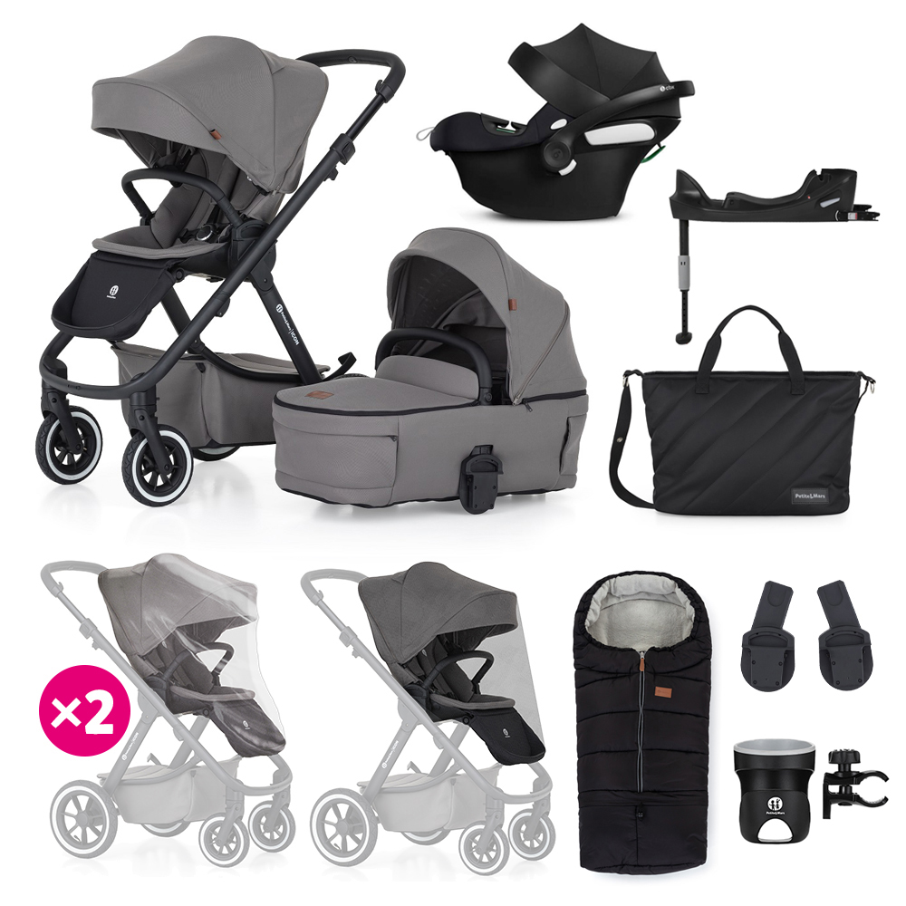 E-shop PETITEMARS PETITE&MARS SET Kočík 4v1 ICON Dove Grey XXL AIR + CBX By CYBEX Aton B2 i-Size