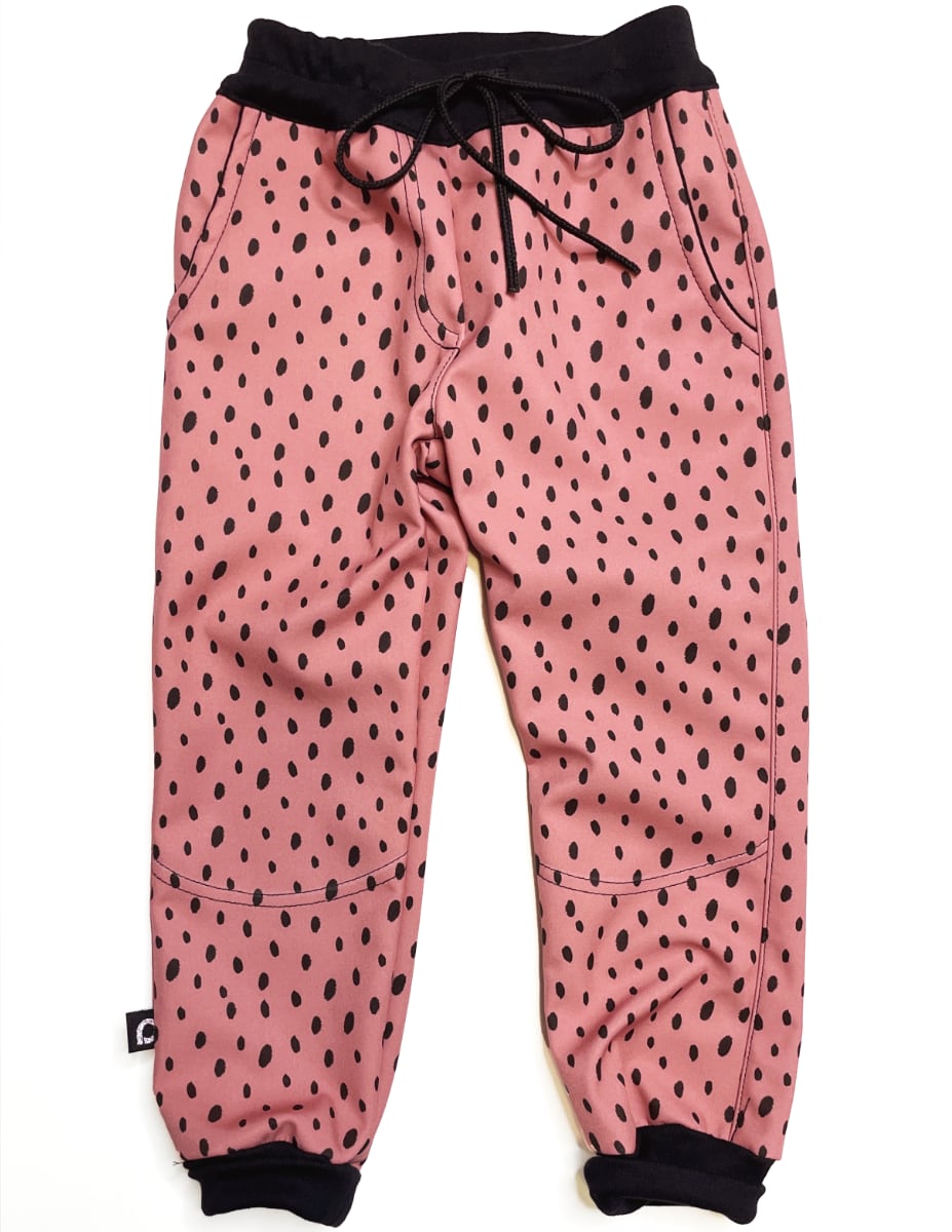 PINKIE softshellové nohavice Dots Pink Varianta / veľkosť: 134-140