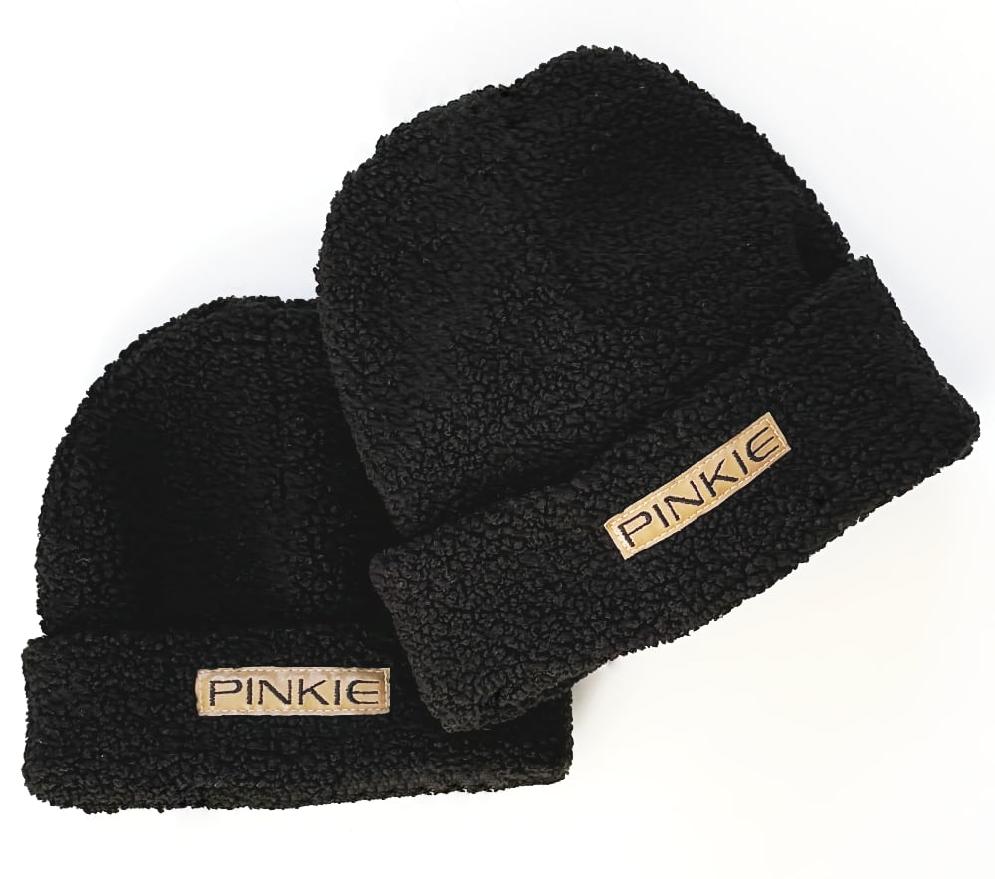 E-shop PINKIE čiapka Label Teddy Black Duo Varianta / veľkosť: 1-3 roky+dospelá