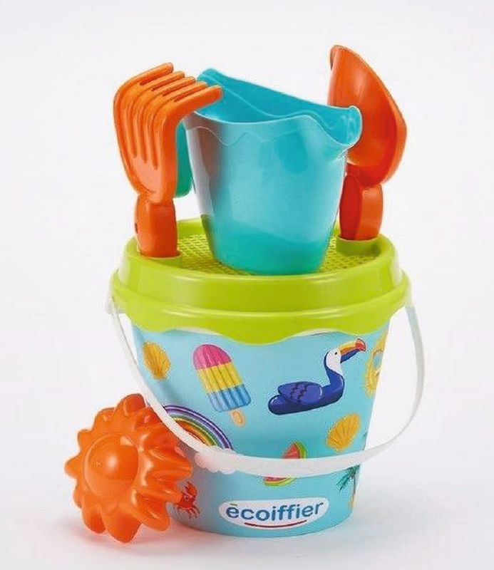 E-shop Ecoiffier Vedierko Prázdniny s krhličkou a príslušenstvom, 17 cm