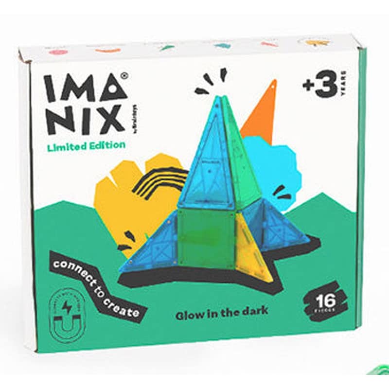 E-shop MAGNETICKÁ STAVEBNICA IMANIX GLOW IN THE DARK - 16 KUSOV