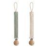 Linen Pacifier Clip 2Pack Olive Shifting Sand p