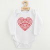 Detské body s potlačou New Baby Ľudový vzor červené srdiečko, 56 (0-3m) - 57360