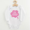 Detské body s potlačou New Baby Když brečím, tak mám asi nějaký problém! ružová, 80 (9-12m) - 57731