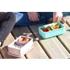 Silikónový bento box na desiatu 700 ml - modrý/mätový