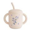 Silicone Training Cup and Straw Lilac Flowers p