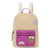 STUDIO NOOS - Teddy Midi BACKPACK - batôžtek s predným vreckom | Ecru/Purple