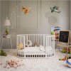 Detská rastúca postieľka 3v1 oválna + matrac New Baby biela - 59269