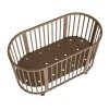 Detská rastúca postieľka 3v1 oválna + matrac New Baby orechová - 59272