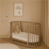Detská rastúca postieľka 3v1 oválna + matrac New Baby orechová - 59272