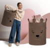 Sipo Kôš na hračky Premium Bouclé so šnúrkou / 43 l, Bear (Brown)
