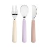 LÄSSIG Cutlery with Silicone Handle 3pcs Tiny Team cat