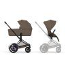 Cybex e-Priam Comfort 2026, matt black, coconut brown