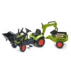 FALK Šliapací traktor 2040N Claas Arion 410 s nakladačom, rýpadlom a vlečkou