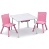 Detský stôl so stoličkami Bielo-ružový