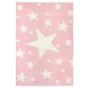 Livone detský koberec STARS 14348 2019 ružová/biela TOTÁLNY VÝPREDAJ veľkosť:100x160cm
