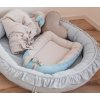levin felin detské hniezdo okrúhle s volánom farba:Srdiečka biele na sivom