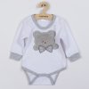 Luxusné dojčenské body s dlhým rukávom New Baby Honey Bear s 3D aplikáciou, 62 (3-6m) - 32550