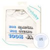 Body s potlačou New Baby 50% MAMIČKA + 50% OTECKO - 100% JA modré - darčekové balenie, 80 (9-12m) - 50516
