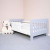 Detská posteľ so zábranou New Baby ERIK 160x80 cm bielo-sivá - 51061