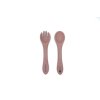spoon fork set dusty mauve