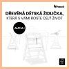Hauck Alpha+ set 2v1 drevená stolička, white + poťah Sweety