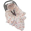 EKO Zavinovací fusak do autosedačky VELVET 3 a 5-bodové pásy BEIGE-FLOWERS