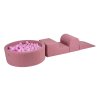 Pěnová hrací sada a domácí hřiště se suchým bazénkem (200 ks míčků) růžová: pastelově růžová