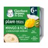 GERBER Organic 100% Dezert rastlinný mango a kiwi s kokosovým mliekom (4x 90 g)​